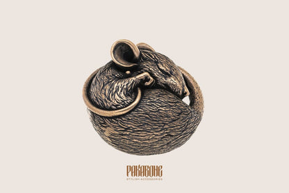 Bronze Mini Dormouse Collectible Ornament Gift