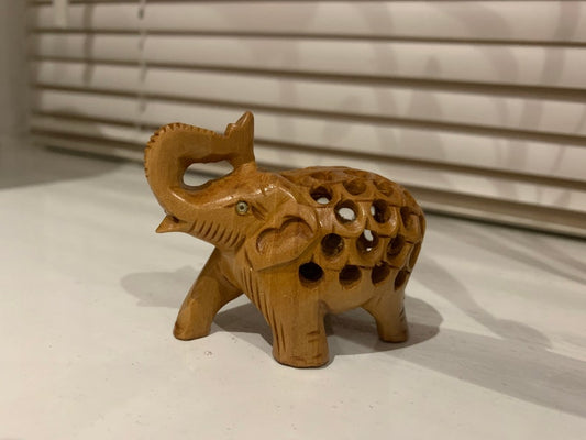 Beautiful Hand Carved Elephant, Wooden Elephant, Indian handicraft, gift
