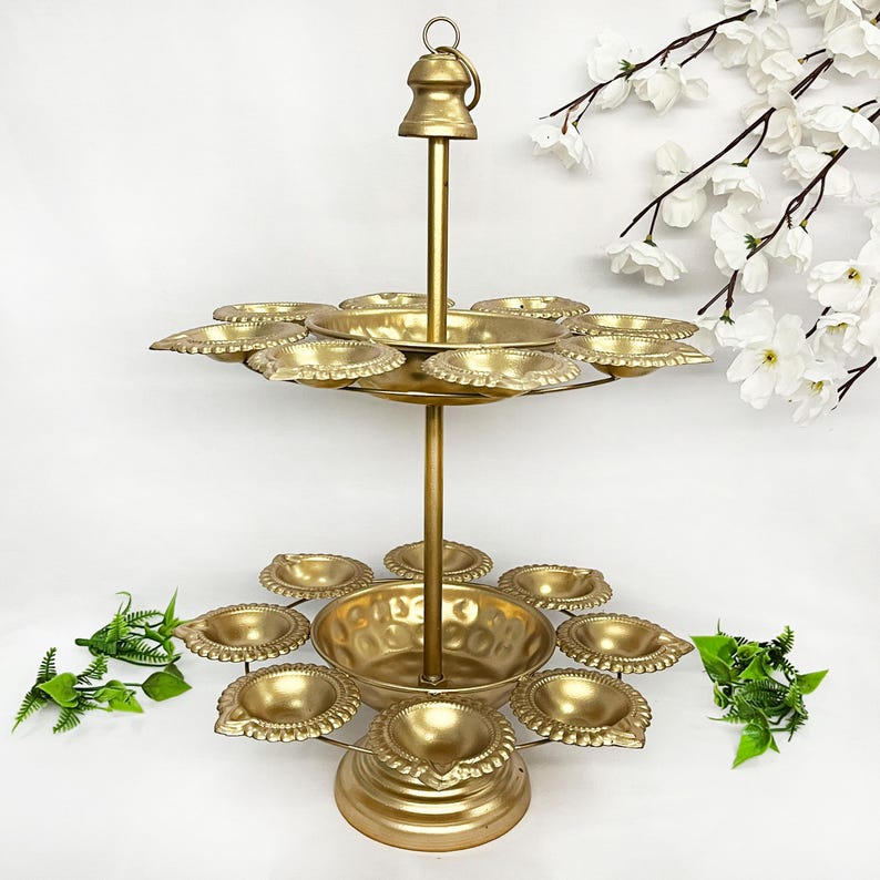 Handcrafted Metal Multi-Tier Diya Stand