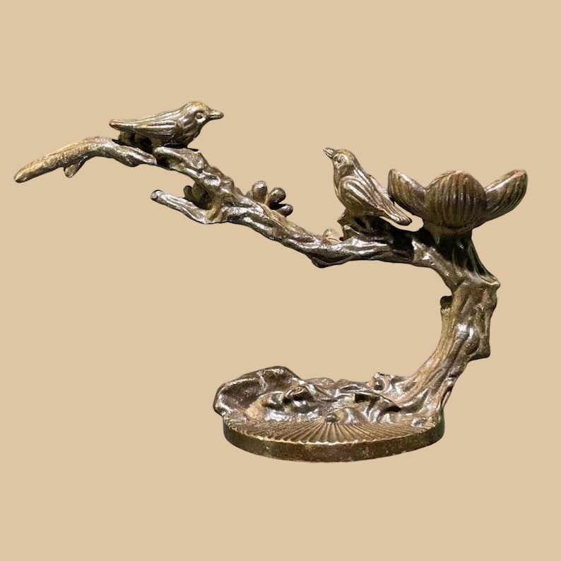 Bronze Magpie Plum Blossom Tea Pet: Handmade Incense Burner