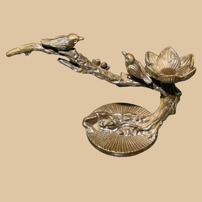 Bronze Magpie Plum Blossom Tea Pet: Handmade Incense Burner