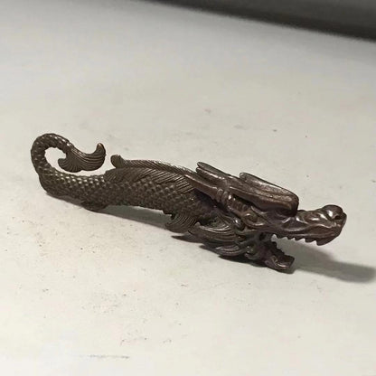 Antique Handicrafts Copper Alloy Fish Dragon Statue Vintage Bottle Opener