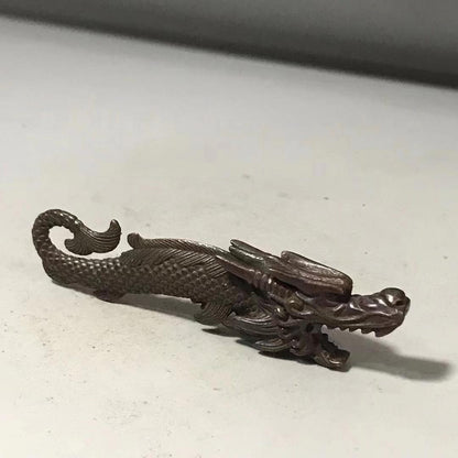Antique Handicrafts Copper Alloy Fish Dragon Statue Vintage Bottle Opener